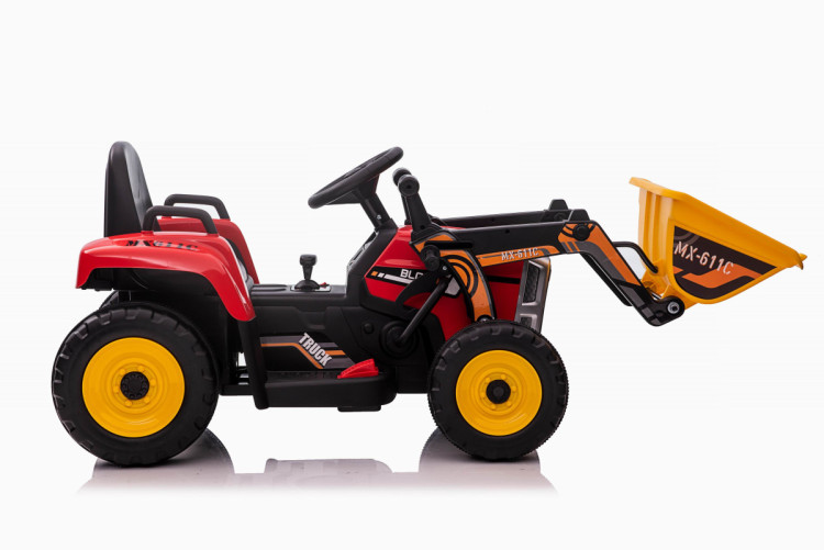 Детский электромобиль XMX трактор с ковшом (красный, EVA, пульт, 12V) - XMX611U-RED