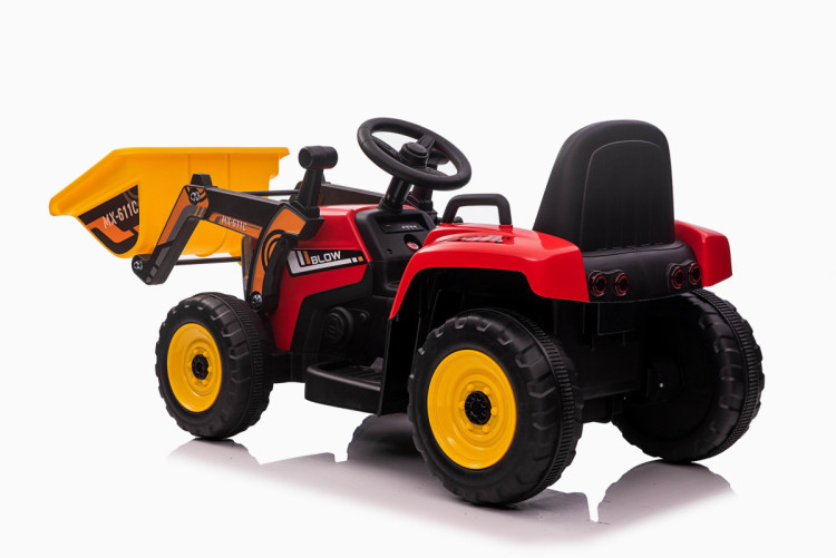 Детский электромобиль XMX трактор с ковшом (красный, EVA, пульт, 12V) - XMX611U-RED