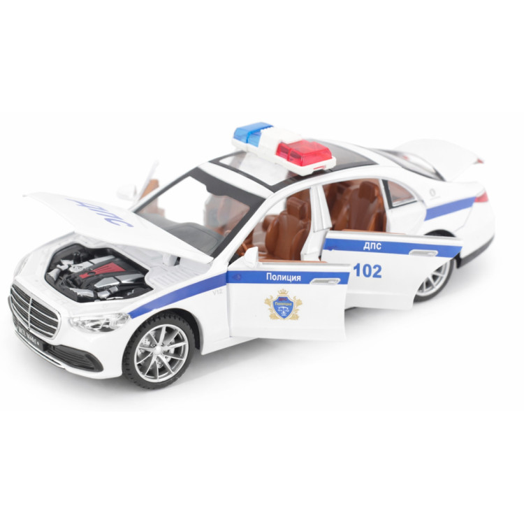 Радиоуправляемая металлическая полицейская машина Mercedes S600 1:22 - HCL-3613-WHITE