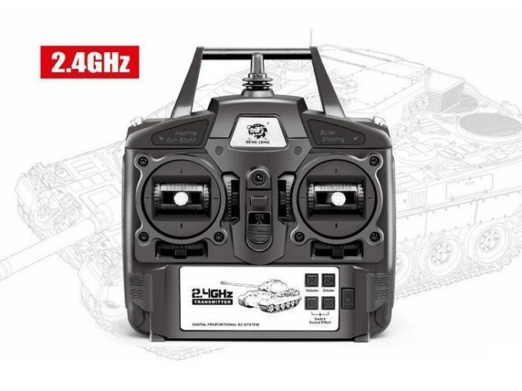 Радиоуправляемый танк Heng Long German Tiger MS version V7.0 масштаб 1:16 2.4G - 3818-1-UpgA-V7