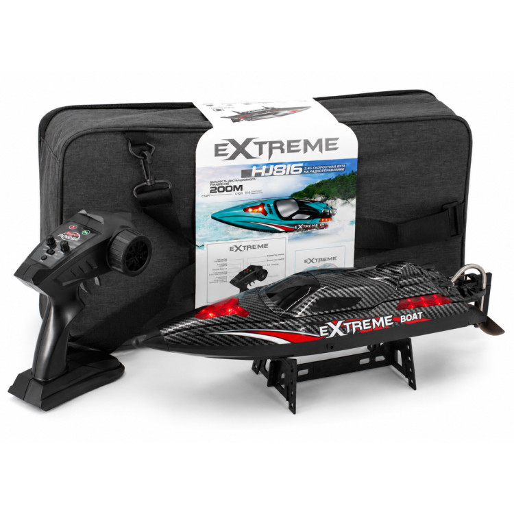 Радиоуправляемый катер Black Extreme (48 см, 55 км/ч, Brushless) - HJ816PRO-CARBON-BLACK