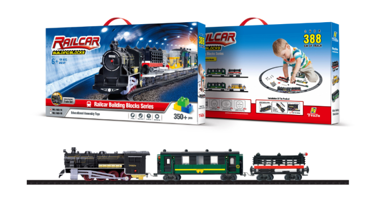 Железная дорога - конструктор Fenfa RailCar (350 деталей) - 1608-1A