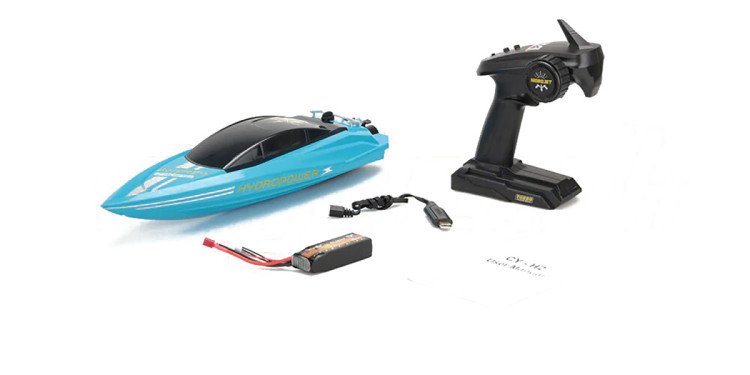 Радиоуправляемый катер с водяной помпой Blue HydroJet (25 км/ч, 42 см) - HC807-BLUE