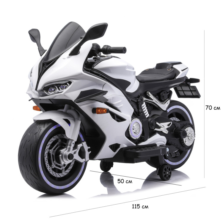 Детский электромотоцикл Ducati (12V, EVA, ручка газа, спидометр) - FT-821-WHITE