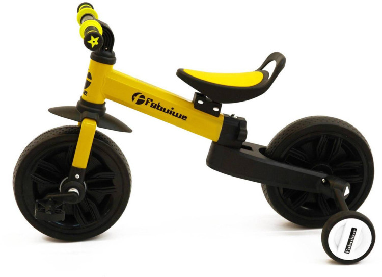 Детский велосипед-беговел 4 в 1 Fobuiwe 110 с родительской ручкой - FB-110-PLUS-YELLOW