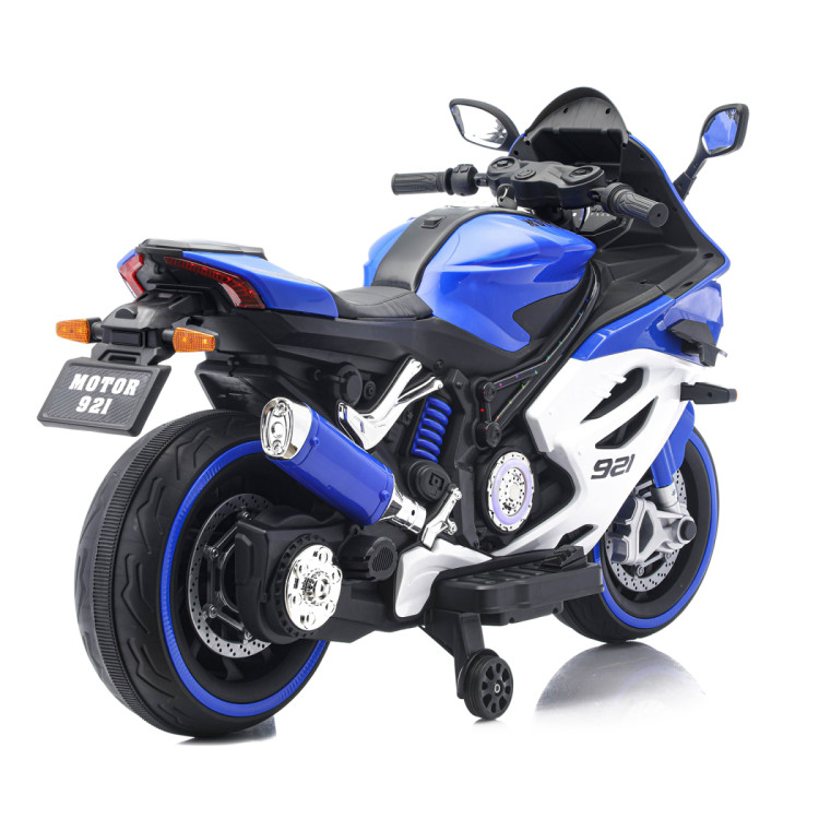 Детский электромотоцикл Ducati (12V, EVA, ручка газа, спидометр) - FT-921-BLUE-WHITE