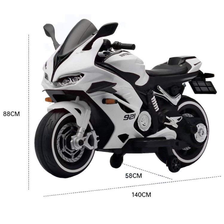 Детский электромотоцикл Ducati (12V, EVA, ручка газа, спидометр) - FT-921-WHITE