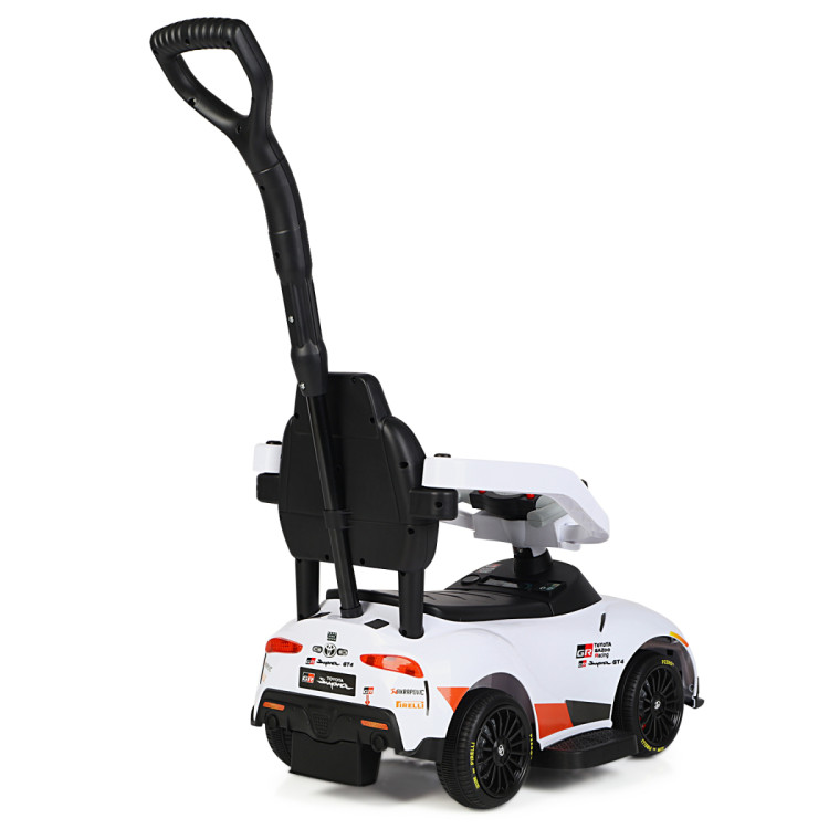 Электромобиль каталка 3in1 Toyota GR SUPRA GT4 (6V, EVA, ручка, пульт) - SMT-519B-WHITE