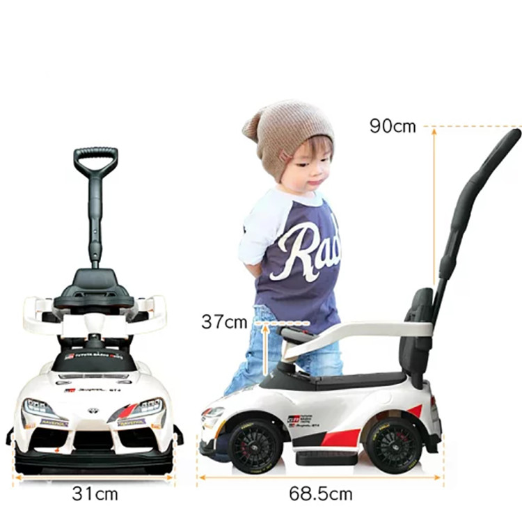 Электромобиль каталка 3in1 Toyota GR SUPRA GT4 (6V, EVA, ручка, пульт) - SMT-519B-WHITE