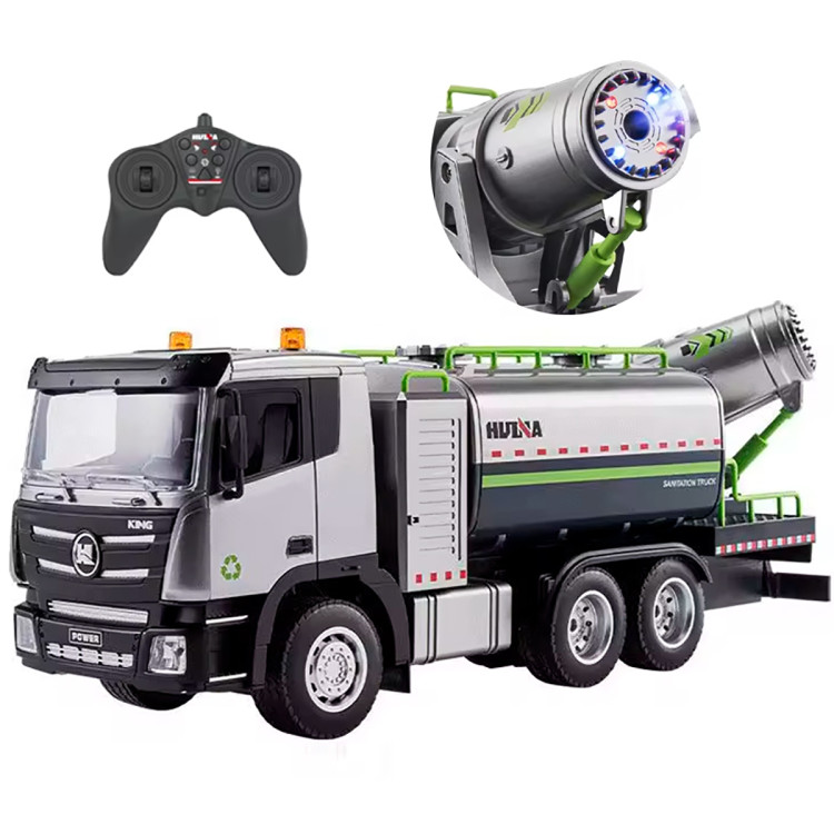 Радиоуправляемый грузовик Huina с цистерной и распылителем воды (свет, звук, пар, 1:18) - HN1316