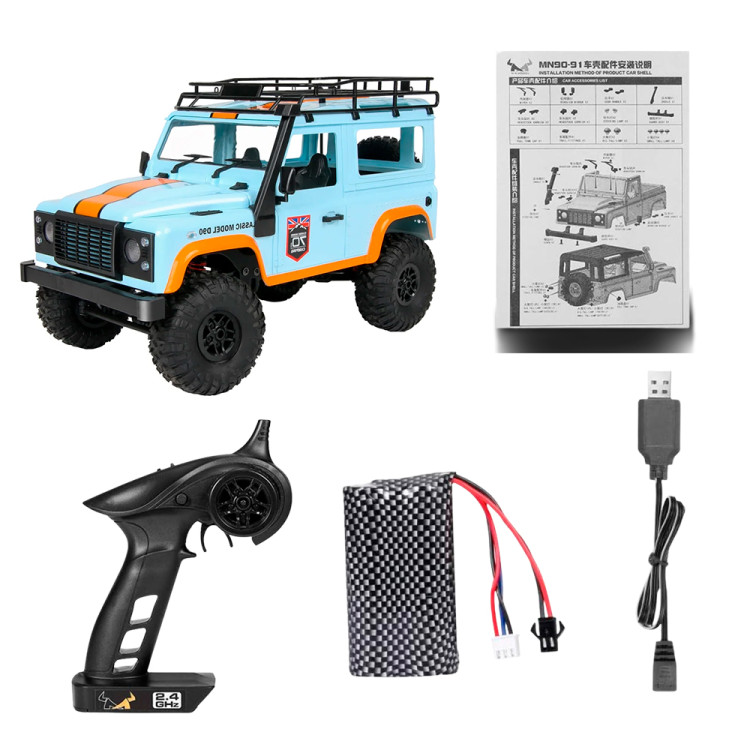 Радиоуправляемый внедорожник Defender D90 4WD 1:12 - MN-99-BLUE