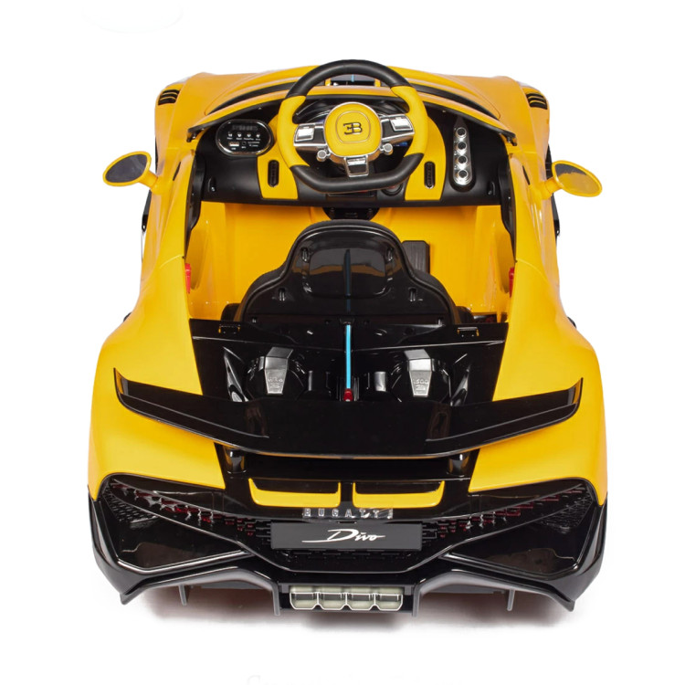 Детский электромобиль Bugatti Divo (желтый лак, 12V) - HL338