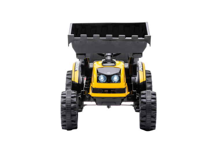 Детский электромобиль трактор с ковшом и прицепом (желтый, 2WD, EVA) - HL389-LUX-YELLOW-TRAILER