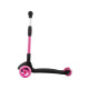 Самокат Трехколесный Складной, со Светящимися Колесами, Черный с Розовым - MSC-B072001D
