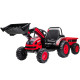 Детский электромобиль трактор с ковшом и прицепом (красный, 2WD, EVA) - HL389-LUX-RED-TRAILER