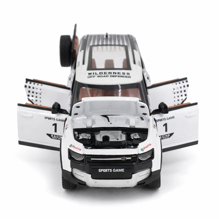 Радиоуправляемая металлическая машина Land Rover Defender 1:22 - HCL-3810-WHITE