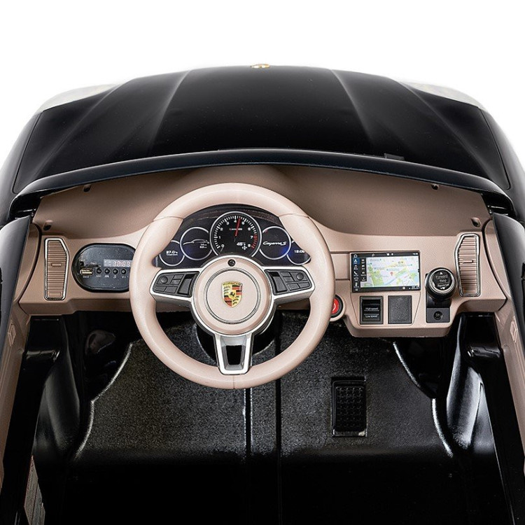 Детский электромобиль PORSCHE CAYENNE S 12V - JJ2128-BLACK-PAINT