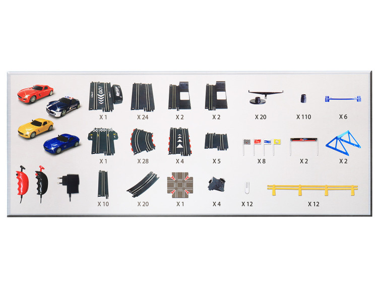 Гоночный автотрек от сети Merсedes SLS 1:43 (4 машинки, 13.5 метров) - TR-09L