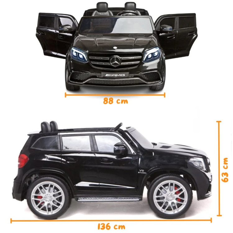 Электромобиль Mercedes Benz GLS63 (черный лак, 4WD, 12V) - HL228