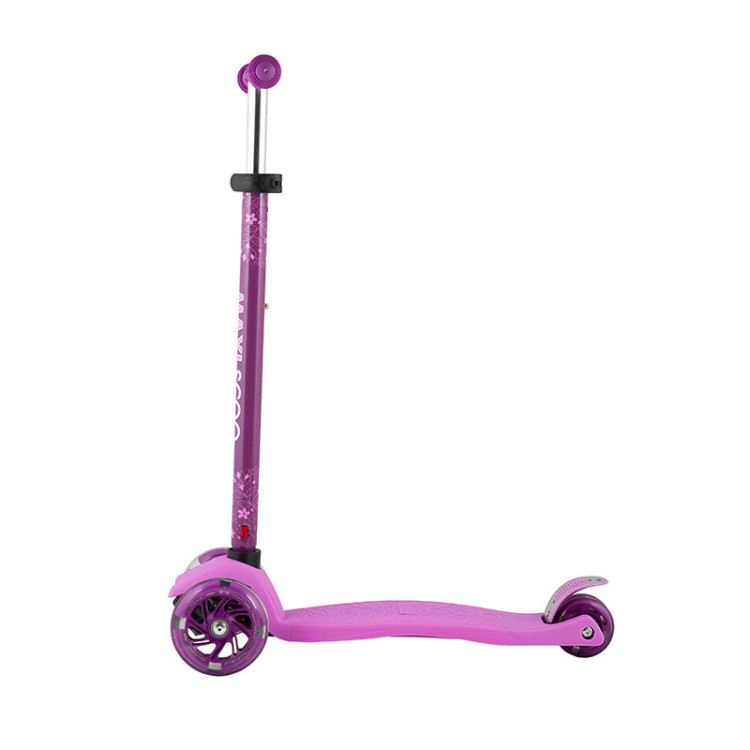 Самокат Трехколесный, со Светящимися Колесами, Розовый - MSC-J082001