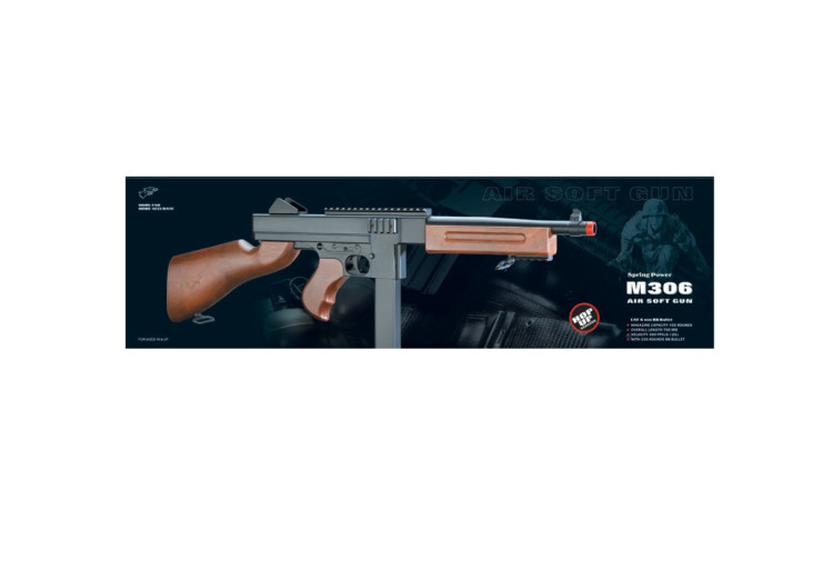 Автомат-пулемет Томпсона с пружинным механизмом (70 см, пневматика) - M306F