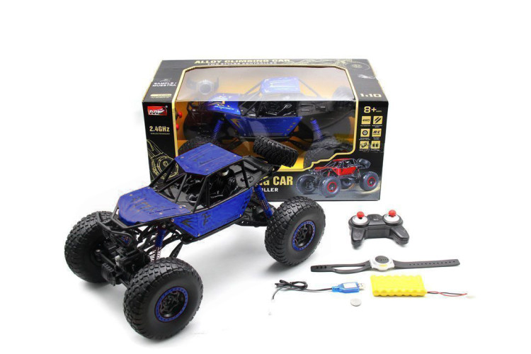Радиоуправляемый синий краулер MZ 4WD 1:10 (48 см, пульт+часы) - MZ-YY2025-BLUE