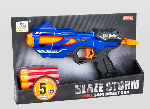 Бластер ''BlazeStorm'' механический с мягкими МЕГАпулями - ZC7108