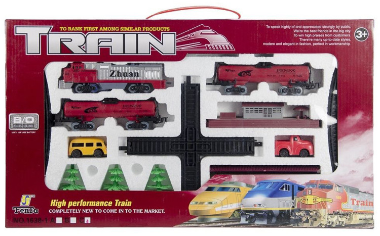 Железная дорога Fenfa ''Классический поезд'' с ж/д станцией (свет, звук, длина пути 4,3 м) - 1638C