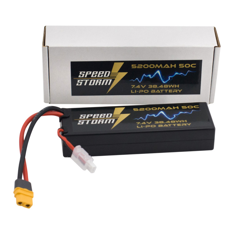 Аккумулятор Speed Storm Li-Po 7.4V 50C 5200 mAh Hard Case разъем XT60 - SS-2S5200-50-XT60
