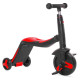 Детский самокат-беговел с музыкой 3в1 (самокат, беговел, велосипед) - FL-868 черно-красный