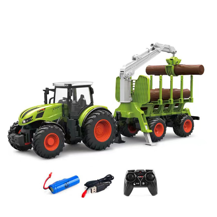 Радиоуправляемый трактор-погрузчик древен с прицепом Huina / KoroDy (свет, акб) - KD6648