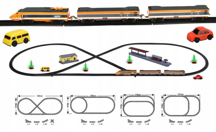 Железная дорога Fenfa ''Скоростной экспресс'' с ж/д станцией (свет, звук, длина пути 4,3 м) - 1638A