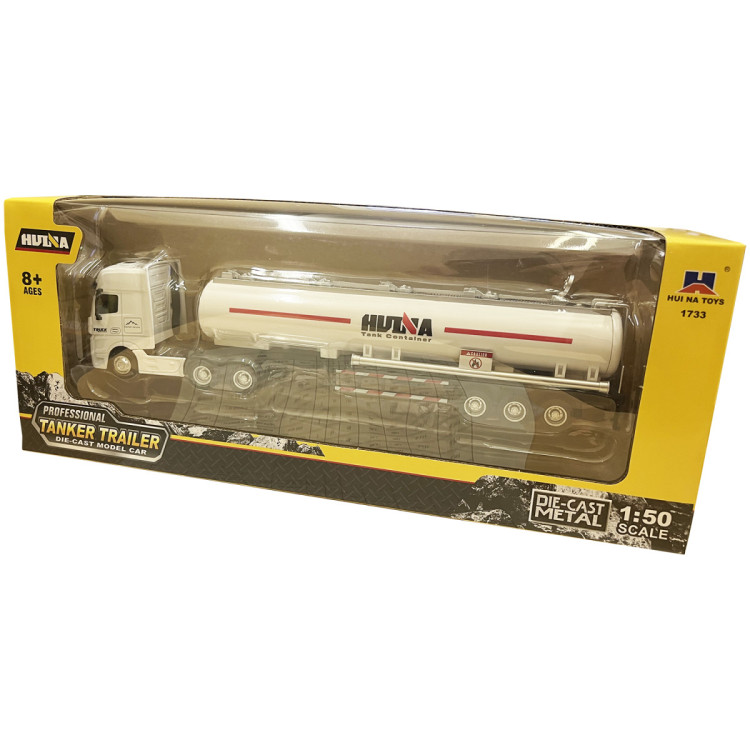 Металлический грузовик бензовоз HUI NA TOYS масштаб 1:50 - HN1733-WHITE