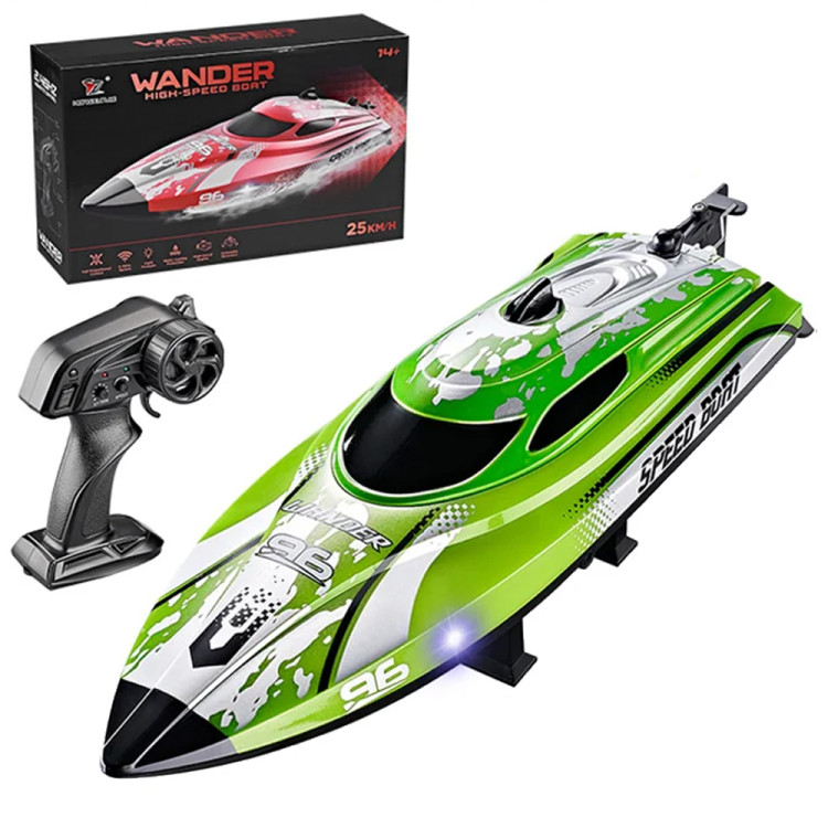 Радиоуправляемый катер Wander (30 см, LED, 25 км/ч) - HJ820-GREEN