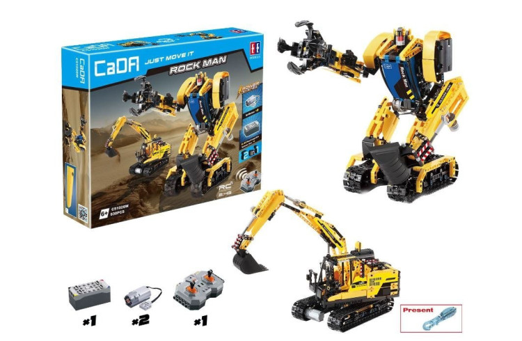 Радиоуправляемый конструктор CADA 2 в 1 экскаватор ROCK MAN (930 деталей) - C51026W