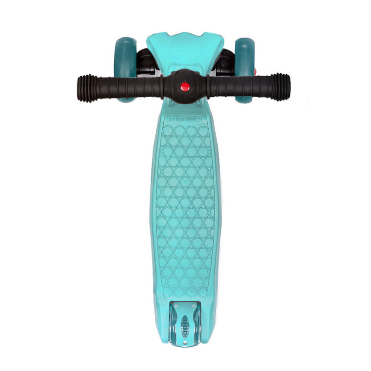 Самокат Maxiscoo Junior Delux Трехколесный Складной со Светящимися Колесами, Мятный - MSC-J091805D