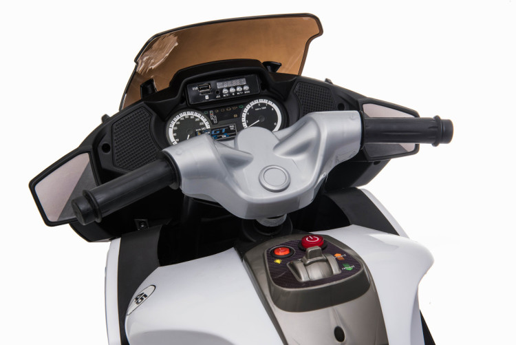 Детский электромотоцикл XMX (белый, EVA, с ручкой газа, 12V) - XMX609-WHITE