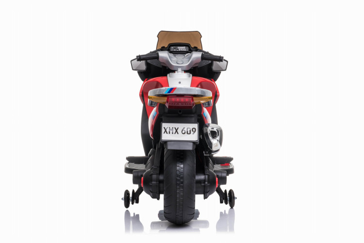 Детский электромотоцикл XMX (красный, EVA, с ручкой газа, 12V) - XMX609-RED