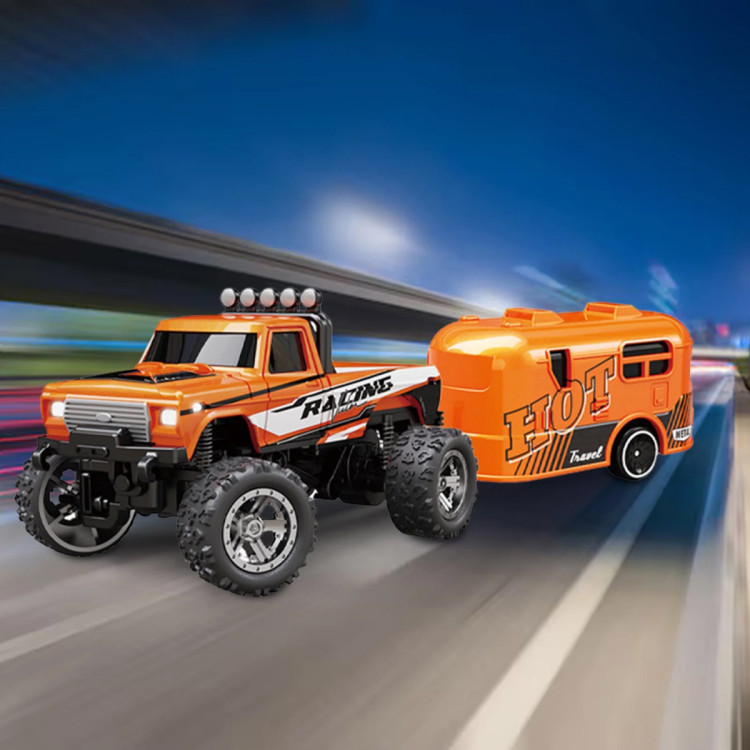 Радиоуправляемый металлический минитрак с прицепом 1:64 - HG4-80-ORANGE