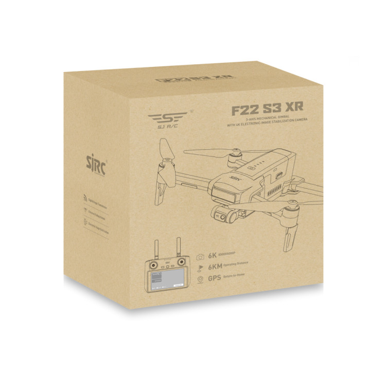 Квадрокоптер SJRC F22 X3 PRO+ 2АКБ, пульт с экраном 3-AXIS 4K EIS 5G GPS