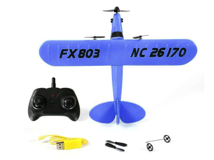 Радиоуправляемый самолет Piper Cub J3 для начинающих 2.4G - FX803-BLUE