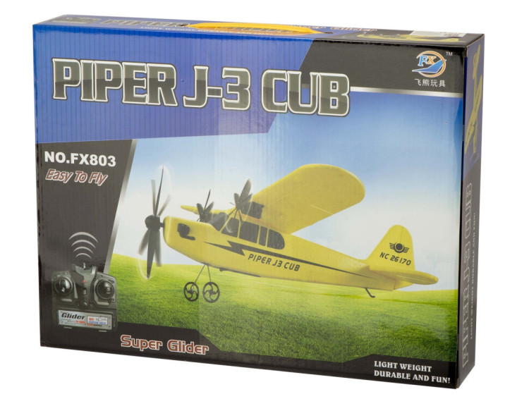 Радиоуправляемый самолет Piper Cub J3 для начинающих 2.4G - FX803-RED