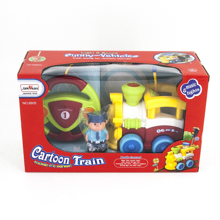 Детский желтый радиоуправляемый паровоз - 6605