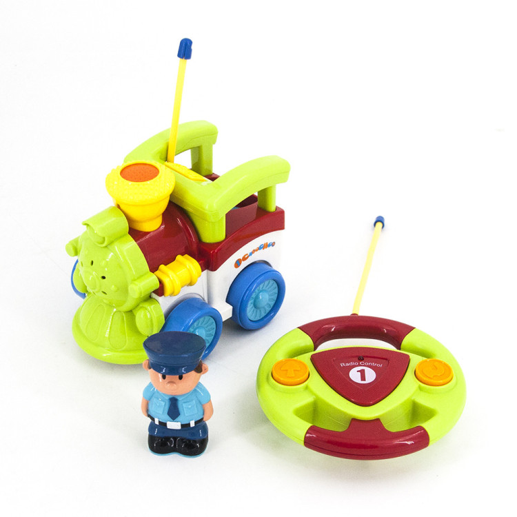 Детский зеленый радиоуправляемый паровоз - 6605