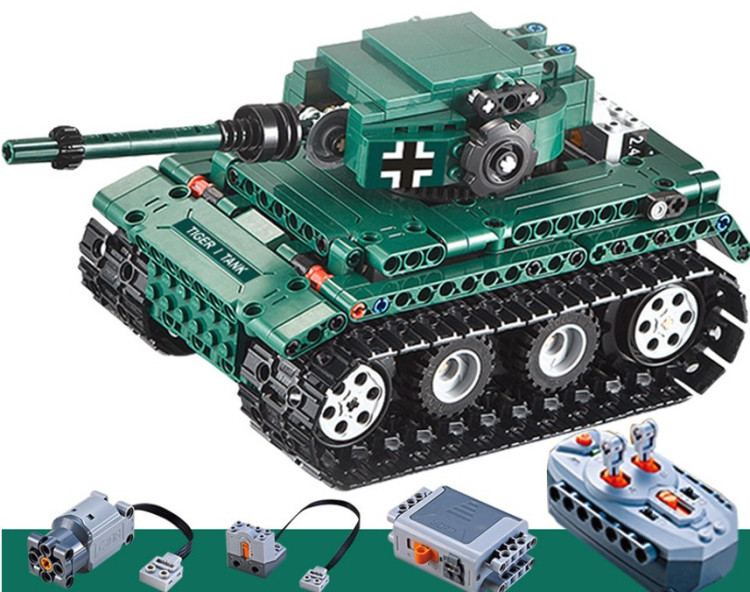 Конструктор Double E Cada Technics, Танк Tiger 1, 313 деталей, пульт управления - C51018W