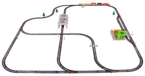 Железная дорога со станцией загрузки щебня, длина полотна 1067 см  - BSQ-2085