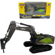 Металлический экскаватор с отбойным молотом HUI NA TOYS масштаб 1:50 - HN1723-GREEN