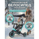 Детский беговел-велосипед 8в1 с крышей и ручкой, зеленый - TR008C-CYAN