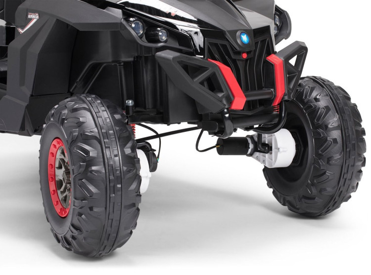 Двухместный полноприводный электромобиль Black Carbon UTV-MX Buggy 12V MP4 - XMX603-BLACK-PAINT-MP4