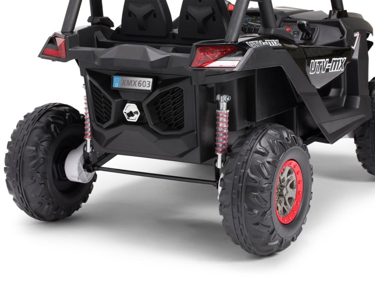 Двухместный полноприводный электромобиль Black Carbon UTV-MX Buggy 12V MP4 - XMX603-BLACK-PAINT-MP4